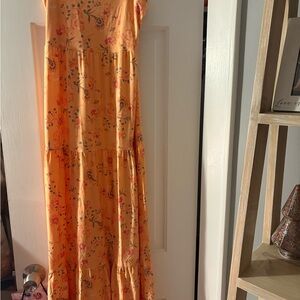 SO Vibrant Orange Floral Maxi Dress